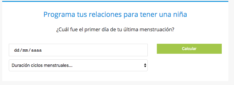 calculadora ovulación niña